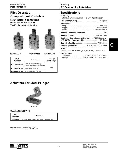 Specification - Watts Fluid Air