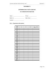 EXPERIMENT 4 DETERMINATION OF RATE CONSTANT OF A ...