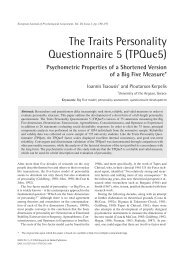 The Traits Personality Questionnaire 5 (TPQue5): P... - ResearchGate