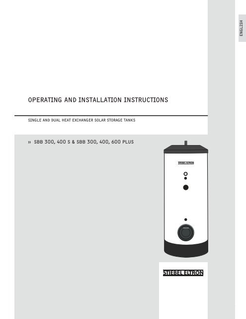 OPERATING ANd INSTALLATION INSTRUCTIONS - Stiebel Eltron