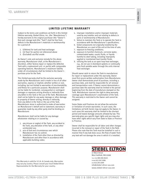 OPERATING ANd INSTALLATION INSTRUCTIONS - Stiebel Eltron