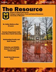 The Resource - School of Natural Resources - University of Missouri