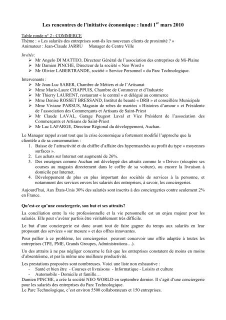 Les rencontres de l'initiative Ã©conomique : lundi 1 mars ... - Saint-Priest