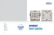 SPIRENT TestCenter Hardware & Base Package Matrix