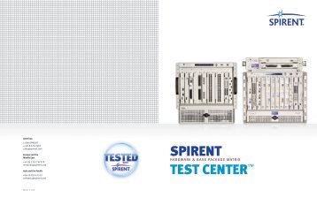 SPIRENT TestCenter Hardware & Base Package Matrix