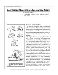 comfortable quarters for laboratory rabbits - Animal Welfare Institute