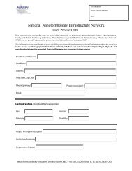 National Nanotechnology Infrastructure Network - Characterization ...