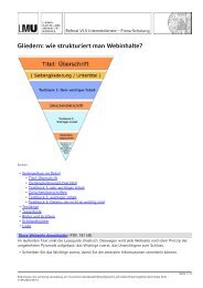 Gliedern: wie strukturiert man Webinhalte? - Referat VI.5 ...