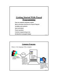 Getting Started With Pascal Programming