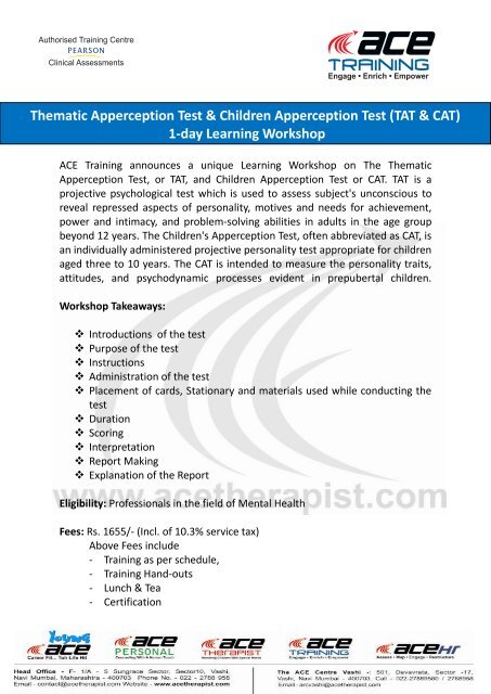 Thematic Apperception Test & Children Apperception Test (TAT & CAT