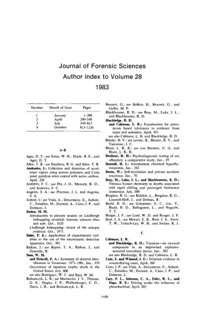 Author Index Volume 28 1983 - Library