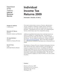 Individual Income Tax Returns 2009 - Internal Revenue Service ...
