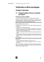 Tarification et offres touristiques