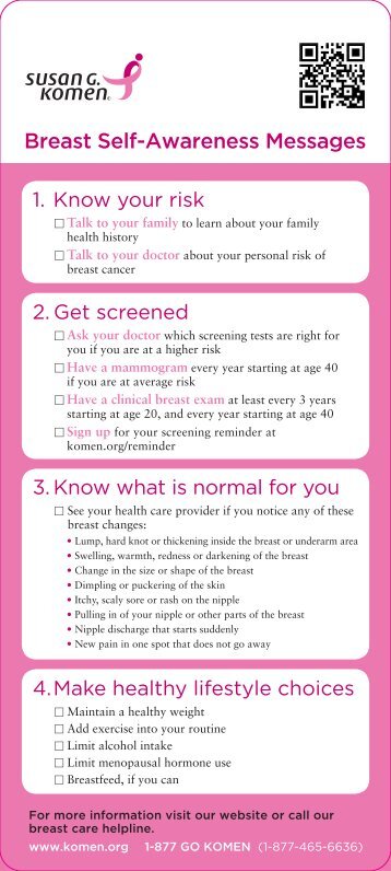 Breast Self-Awareness Messages - Susan G. Komen for the Cure