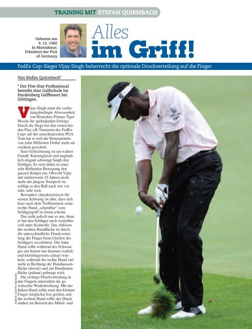 Alles im Griff! - Stefan Quirmbach Golfschule