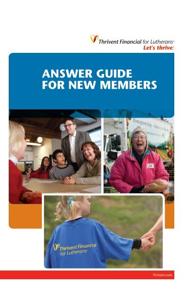 answer guide for new members - Thrivent Financial for Lutherans
