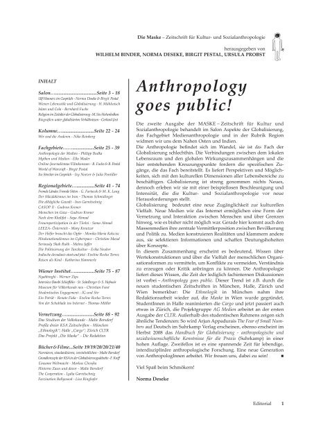 Anthropology goes public! - Die Maske