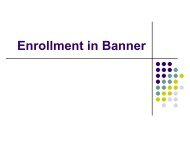 Enrollment in Banner â Set-Up