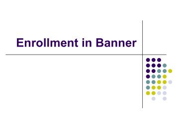 Enrollment in Banner â Set-Up