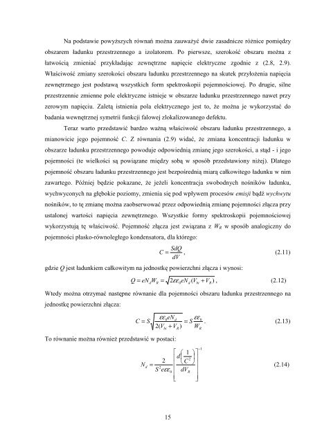 Spektroskopia pojemnoÅciowa wybranych defektÃ³w w ...