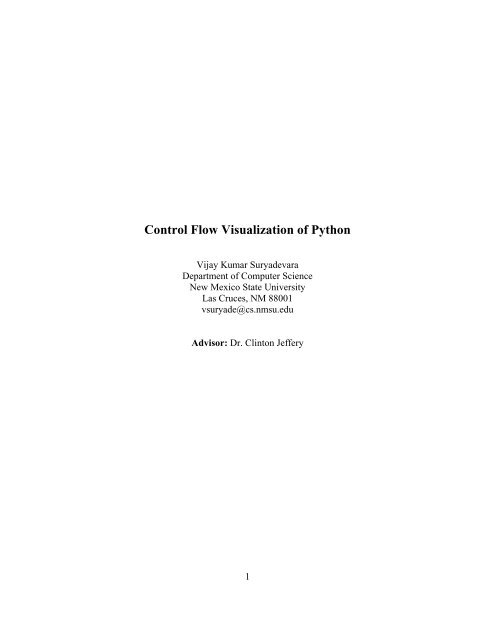 Control Flow Visualization of Python - New Mexico State University