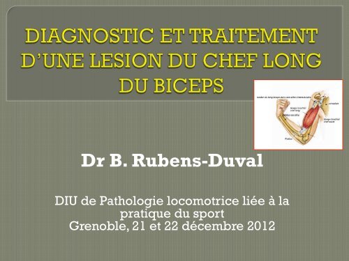 Dr B. Rubens-Duval - Service de Rhumatologie