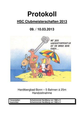 Protokoll HSC Clubmeisterschaft 2013 - SC-Hardtberg.de