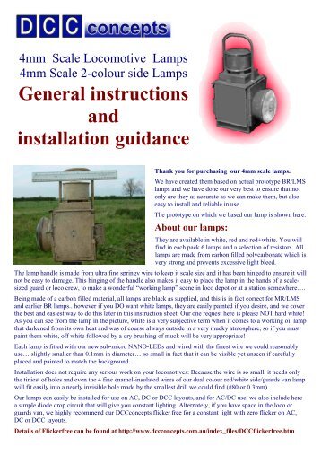 complete lamp installation instructions - DCC Concepts