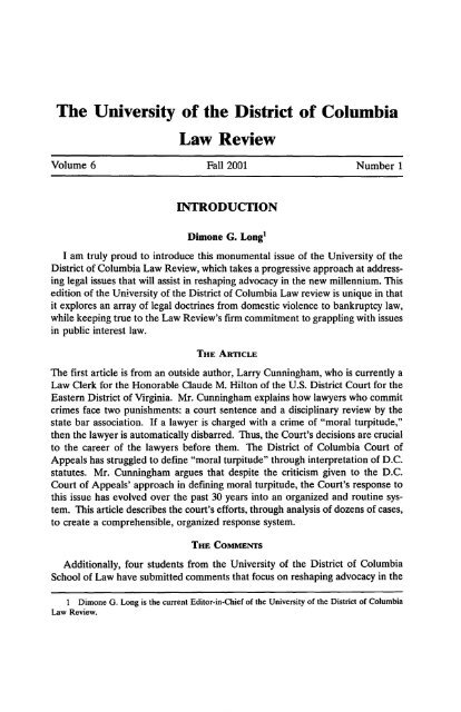 The University of the District of Columbia Law ... - UDC Law Review