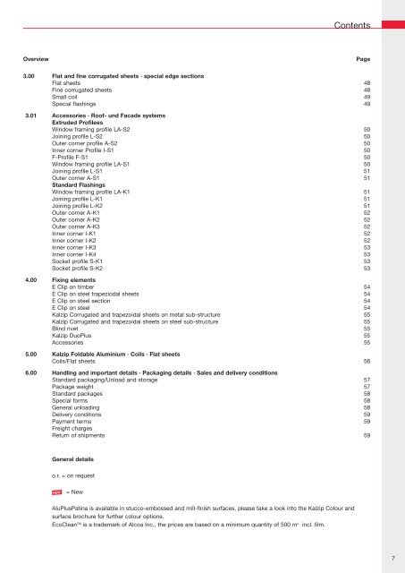 Price list - Kalzip