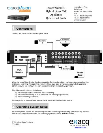 exacqVision EL Hybrid Linux NVR Appliance Quick start Guide