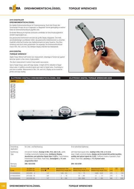 DREHMOMENTSCHLÃSSEL TORQUE WRENCHES - Elora