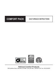 COMFORT PACK - Gas Furnace Instructions - National Comfort ...