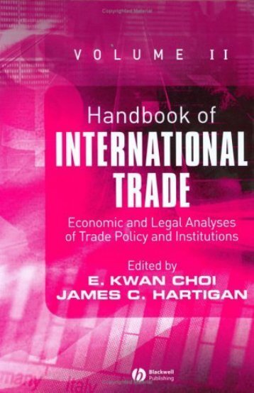 Handbook of International Trade, Volume II : Economic and Legal ...