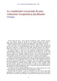 Le condizioni essenziali di una relazione terapeutica facilitante - ACP