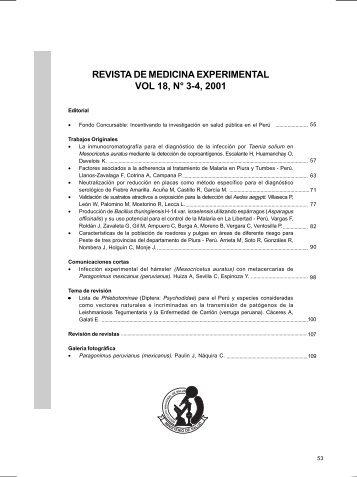 revista de medicina experimental vol 18, nÂ° 3-4, 2001 - Instituto ...