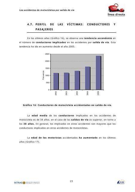 Los accidentes de motocicleta por salida de vÃ­a - LÃ­nea Directa