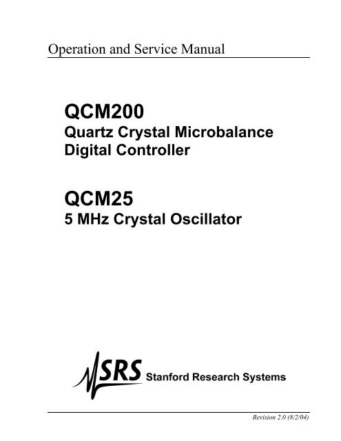 Quartz Crystal Microbalance Digital Controller