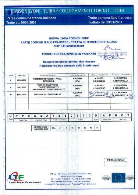 Relazione tecnica generale delle interferenze