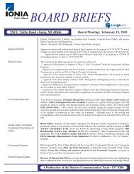 february board briefs 2010.pmd - Ionia Public Schools
