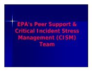 EPA's Peer Support & Critical Incident Stress Management (CISM ...