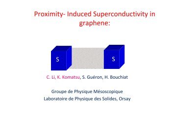 Proximity- Induced Superconductivity in graphene - imaginenano 2013