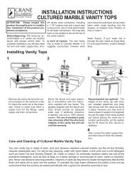 installation instructions cultured marble vanity tops - Crane Plumbing