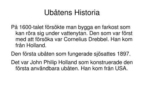 UbÃ¥tens Historia - Teknik frÃ¥n LillÃ¥ns skola