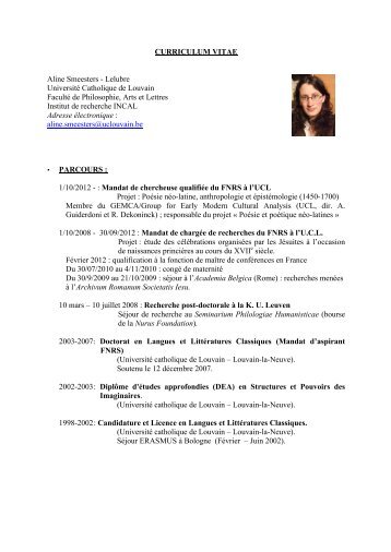 Télécharger le CV complet - gemca - UCL