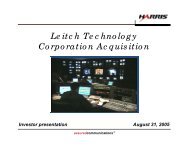 Leitch Technology Corporation Acquisition