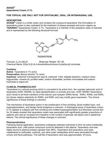 AVAGE® Prescribing Information - Allergan