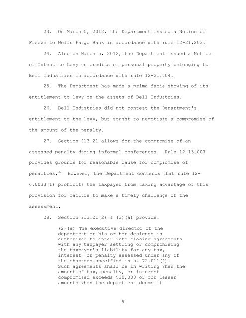 Bell Industries, Inc. vs. Department of Revenue - Florida Sales Tax ...