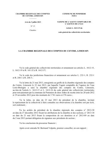 Avis de contrÃ´le budgÃ©taire 2013015 (PDF, 142 ... - Cour des comptes