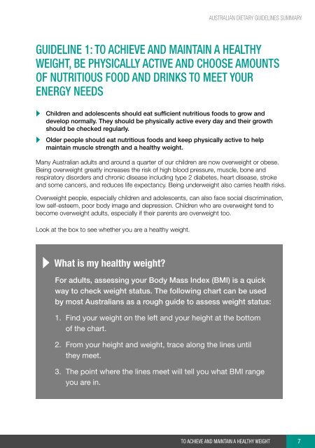 Australian Dietary Guidelines - Summary - National Health and ...